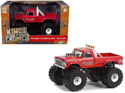1978 Ford F-250 Monster Truck with 66-Inch Tires "First Blood" Red "Kings of Crunch" Series 1/43 Diecast Model Car by Greenlight by Greenlight