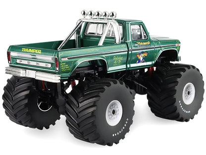 1975 Ford F-250 Monster Truck with 66-Inch Tires "Thumper" Green Metallic "Kings of Crunch" Series 1/43 Diecast Model Car by Greenlight by Greenlight