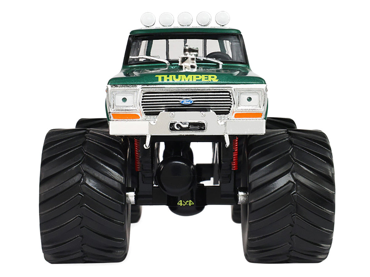 1975 Ford F-250 Monster Truck with 66-Inch Tires "Thumper" Green Metallic "Kings of Crunch" Series 1/43 Diecast Model Car by Greenlight by Greenlight