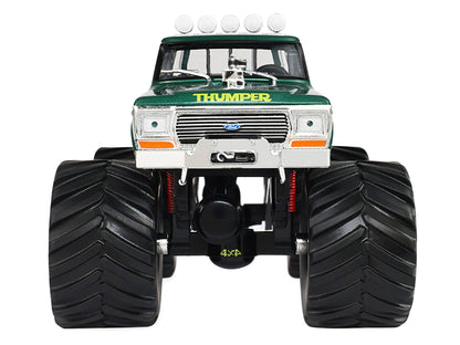 1975 Ford F-250 Monster Truck with 66-Inch Tires "Thumper" Green Metallic "Kings of Crunch" Series 1/43 Diecast Model Car by Greenlight by Greenlight