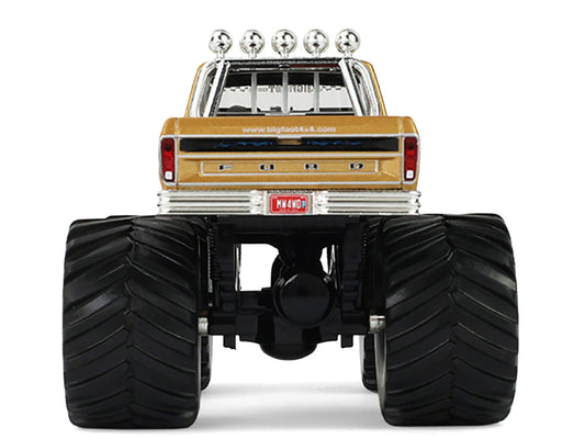 1979 Ford F-250 Monster Truck "Bigfoot #1 50th Anniversary" Gold Metallic "Kings of Crunch" Series 1/43 Diecast Model Car by Greenlight by Greenlight