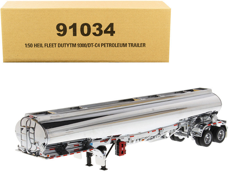 Heil Fleet Duty TM 9300/DT-C4 Petroleum Tanker Trailer Chrome "Transport Series" 1/50 Diecast Model by Diecast Masters by Diecast Masters