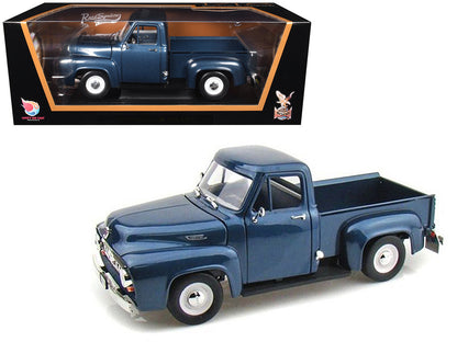 1953 Ford F-100 Pickup Dark Blue 1/18 Diecast Model Car by Road Signature by Road Signature
