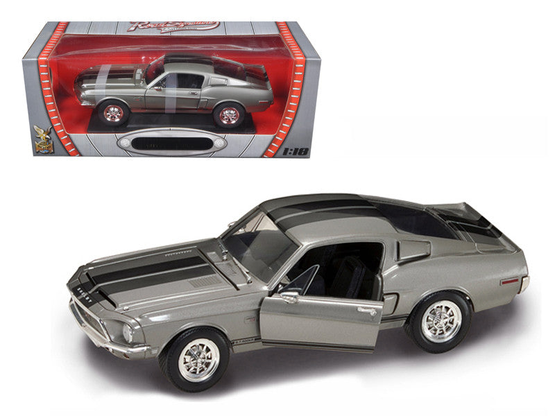 1968 Shelby GT 500KR Silver 1/18 Diecast Model Car by Road Signature by Road Signature