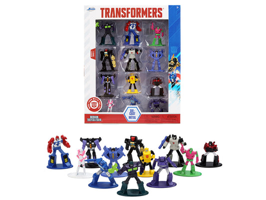 Set of 12 Diecast Figures "Transformers" Franchise "Nano Metalfigs" Series Diecast Models by Jada by Jada