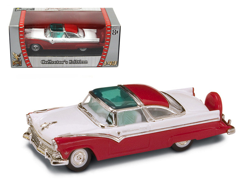 1955 Ford Crown Victoria Red and White 1/43 Diecast Model Car by Road Signature by Road Signature