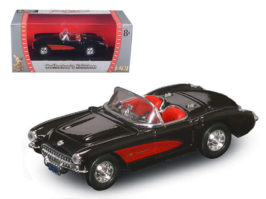 1957 Chevrolet Corvette Convertible Black 1/43 Diecast Model Car by Road Signature by Road Signature