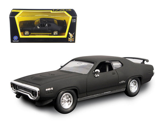 1971 Plymouth GTX Matt Black 1/43 Diecast Model Car by Road Signature by Road Signature