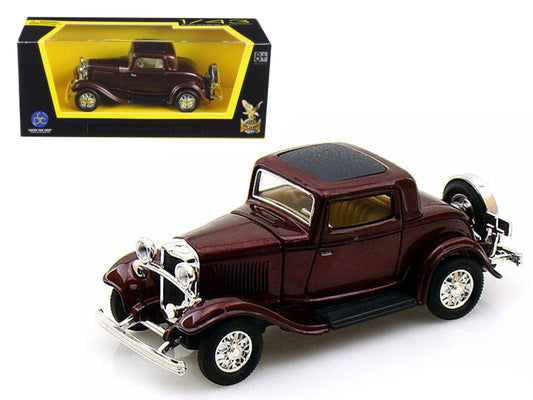 1932 Ford 3-Window Coupe Burgundy 1/43 Diecast Model Car by Road Signature by Road Signature