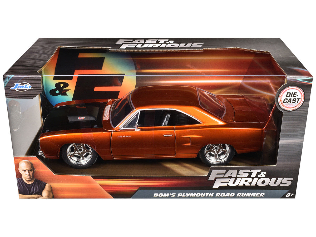 Dom's 1970 Plymouth Road Runner Copper with Black Hood "Fast & Furious 7" (2015) Movie 1/24 Diecast Model Car by Jada by Jada