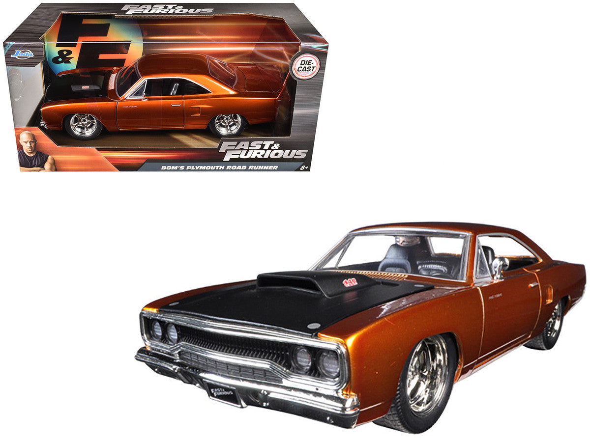 Dom's 1970 Plymouth Road Runner Copper with Black Hood "Fast & Furious 7" (2015) Movie 1/24 Diecast Model Car by Jada by Jada