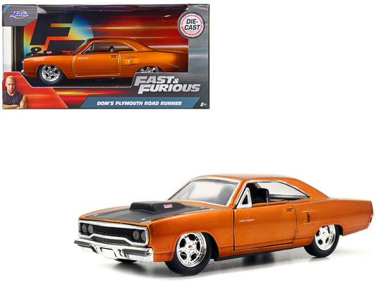 Dom's Plymouth Road Runner Orange Metallic with Matt Black Hood "Fast & Furious" Series 1/32 Diecast Model Car by Jada by Jada