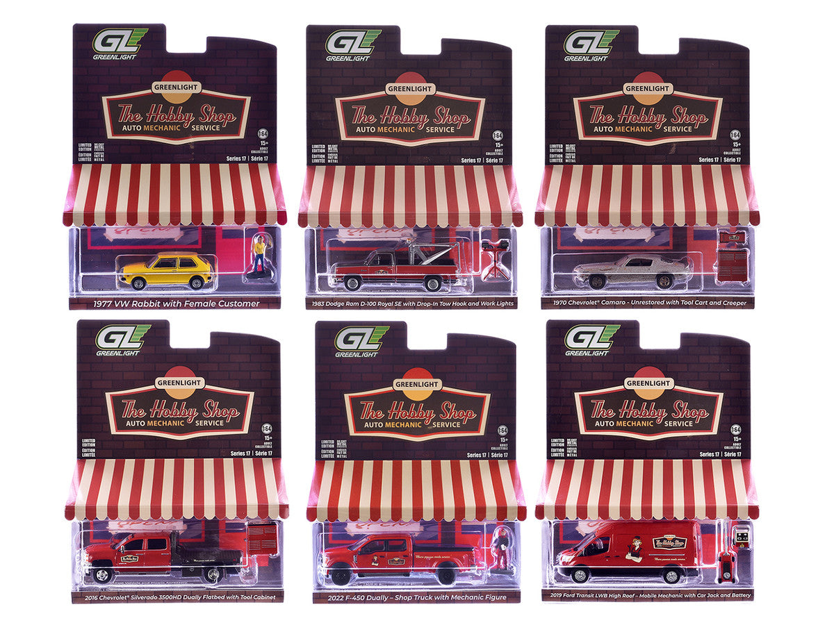 "The Hobby Shop" Series 17 Set of 6 pieces 1/64 Diecast Model Cars by Greenlight by Greenlight