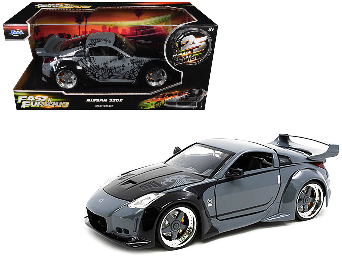 D.K.'s Nissan 350Z Gray and Black with Graphics "Fast & Furious 25th Anniversary" Series 1/24 Diecast Model Car by Jada by Jada