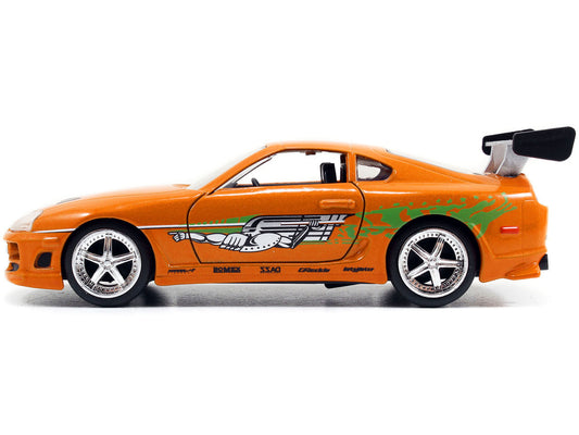Brian's Toyota Supra Orange with Graphics "The Fast and the Furious" (2001) Movie "Fast & Furious 25th Anniversary" Series 1/32 Diecast Car Model by Jada by Jada