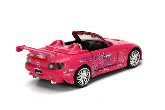 Suki's Honda S2000 Convertible Pink with Graphics "2 Fast 2 Furious" (2003) Movie "Fast & Furious 25th Anniversary" Series 1/32 Diecast Car Model by Jada by Jada