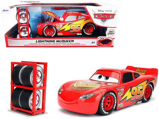 Lightning McQueen #95 Red with Extra Wheels Disney & Pixar "Cars" Movie "Hollywood Rides" Series Diecast Model Car by Jada by Jada