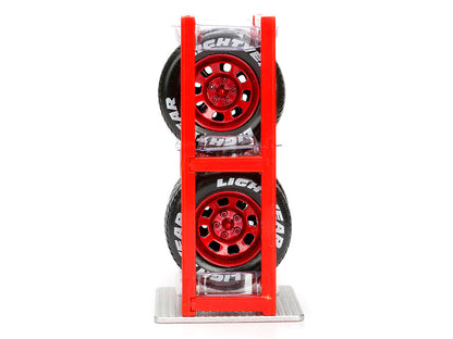 Cruising Lightning McQueen Red Metallic with Extra Wheels Disney & Pixar "Cars" Movie "Hollywood Rides" Series Diecast Model Car by Jada-0