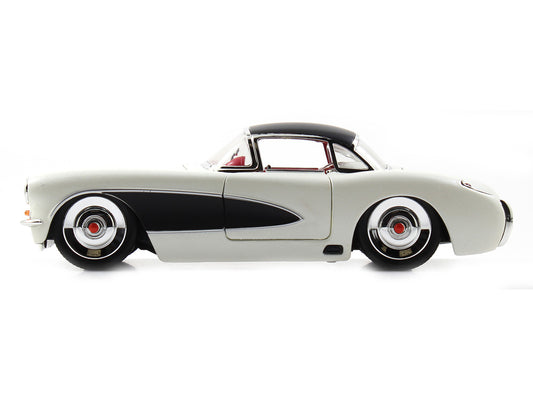 1957 Chevrolet Corvette Satin Cream Metallic with Matt Black Top and Side 1/24 Diecast Model Car by Jada by Jada