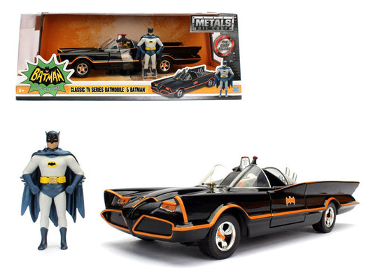 1966 Classic TV Series Batmobile with Diecast Batman and Plastic Robin in the car 1/24 Diecast Model Car by Jada by Jada