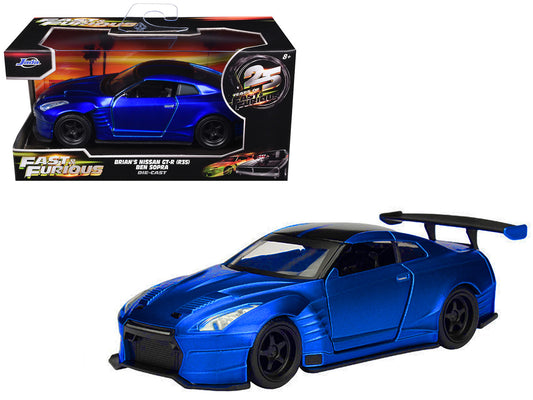 Brian's 2009 Nissan GTR R35 Blue Ben Sopra "Furious 7" (2015) Movie "25 Years of Fast & Furious" Series 1/32 Diecast Model Car by Jada by Jada