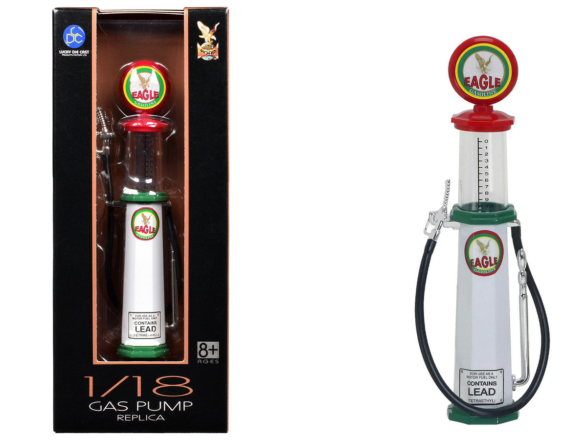 Eagle Gasoline Vintage Gas Pump Cylinder 1/18 Diecast Replica by Road Signature-2