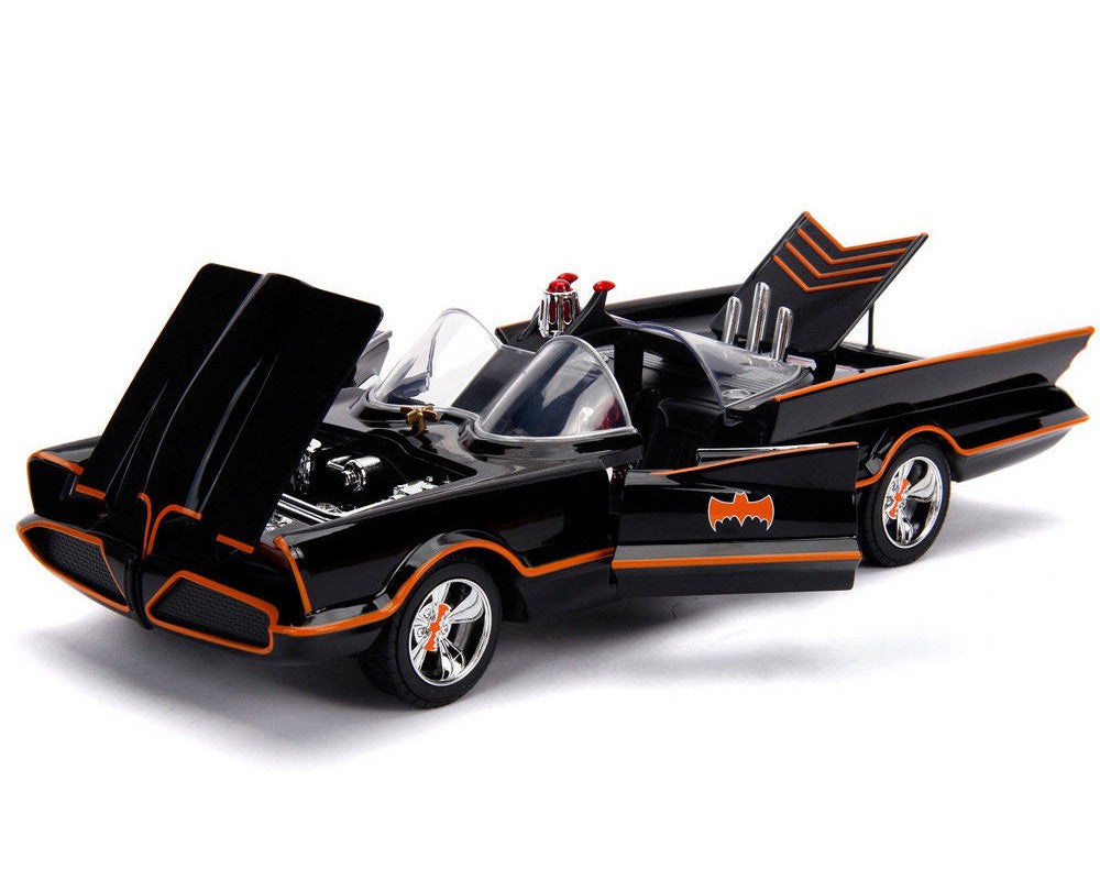 Classic TV Series Batmobile with Working Lights, and Diecast Batman and Robin Figures "80 Years of Batman" 1/18 Diecast Model Car by Jada by Jada