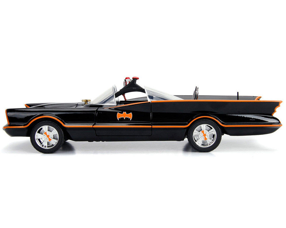 Classic TV Series Batmobile with Working Lights, and Diecast Batman and Robin Figures "80 Years of Batman" 1/18 Diecast Model Car by Jada by Jada