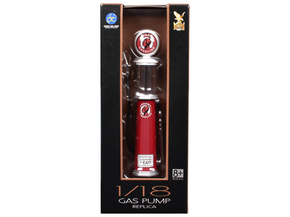 Mohawk Gasoline Vintage Gas Pump Cylinder 1/18 Diecast Replica by Road Signature-1
