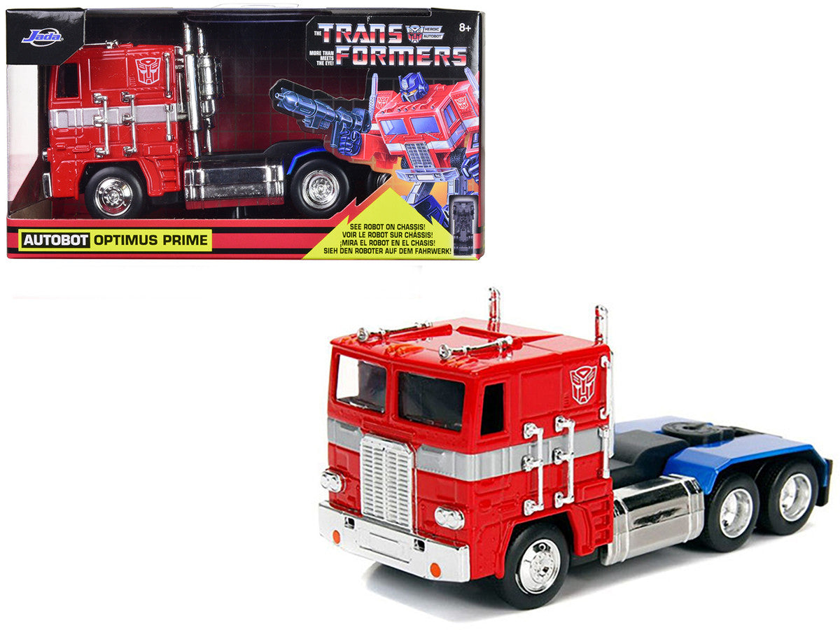 G1 Autobot Optimus Prime Truck Red with Robot on Chassis from "Transformers" TV Series "Hollywood Rides" Series 1/32 Diecast Model by Jada by Jada