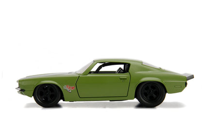 Dom's 1973 Chevrolet Camaro "F-Bomb" Matt Green with Black Hood Stripe "Fast & Furious" Movie 1/32 Diecast Model Car by Jada by Jada