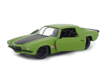 Dom's 1973 Chevrolet Camaro "F-Bomb" Matt Green with Black Hood Stripe "Fast & Furious" Movie 1/32 Diecast Model Car by Jada by Jada