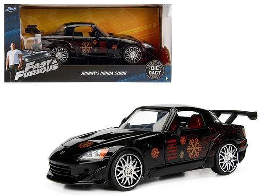 Johnny's 2001 Honda S2000 Black with Graphics "Fast & Furious" Movie 1/24 Diecast Model Car by Jada by Jada