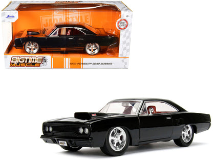 1970 Plymouth Road Runner 440 Black with Red Interior "Bigtime Muscle" Series 1/24 Diecast Model Car by Jada by Jada