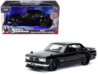 Brian's Nissan Skyline 2000 GT-R (KPGC10) Black "Fast & Furious" Movie 1/32 Diecast Model Car by Jada by Jada