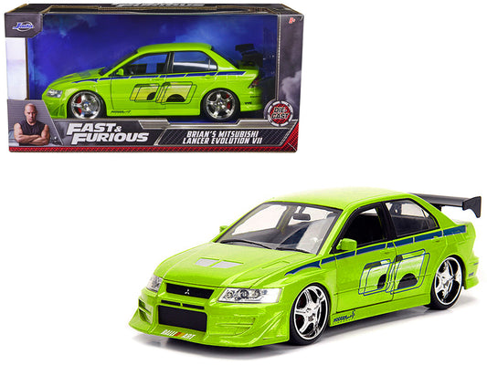 Brian's Mitsubishi Lancer Evolution VII Green with Graphics "Fast & Furious" Movie 1/24 Diecast Model Car by Jada by Jada