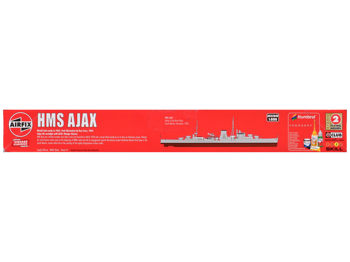 Level 3 Model Kit HMS Ajax Light Cruiser 1/600 Plastic Model Kit by Airfix by Airfix