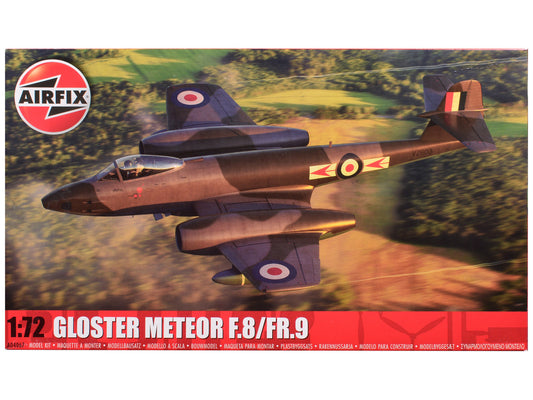 Level 2 Model Kit Gloster Meteor F.8/FR.9 Fighter Aircraft with 2 Scheme Options 1/72 Plastic Model Kit by Airfix by Airfix