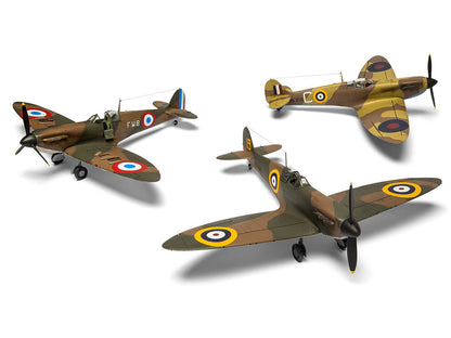 Level 2 Model Kit Supermarine Spitfire Mk.I Fighter Aircraft with 3 Scheme Options 1/48 Plastic Model Kit by Airfix by Airfix