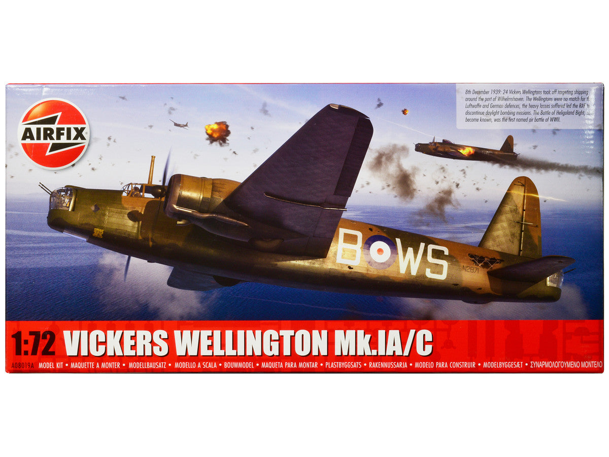 Level 3 Model Kit Vickers Wellington Mk.IA/C Bomber Aircraft with 2 Scheme Options 1/72 Plastic Model Kit by Airfix by Airfix
