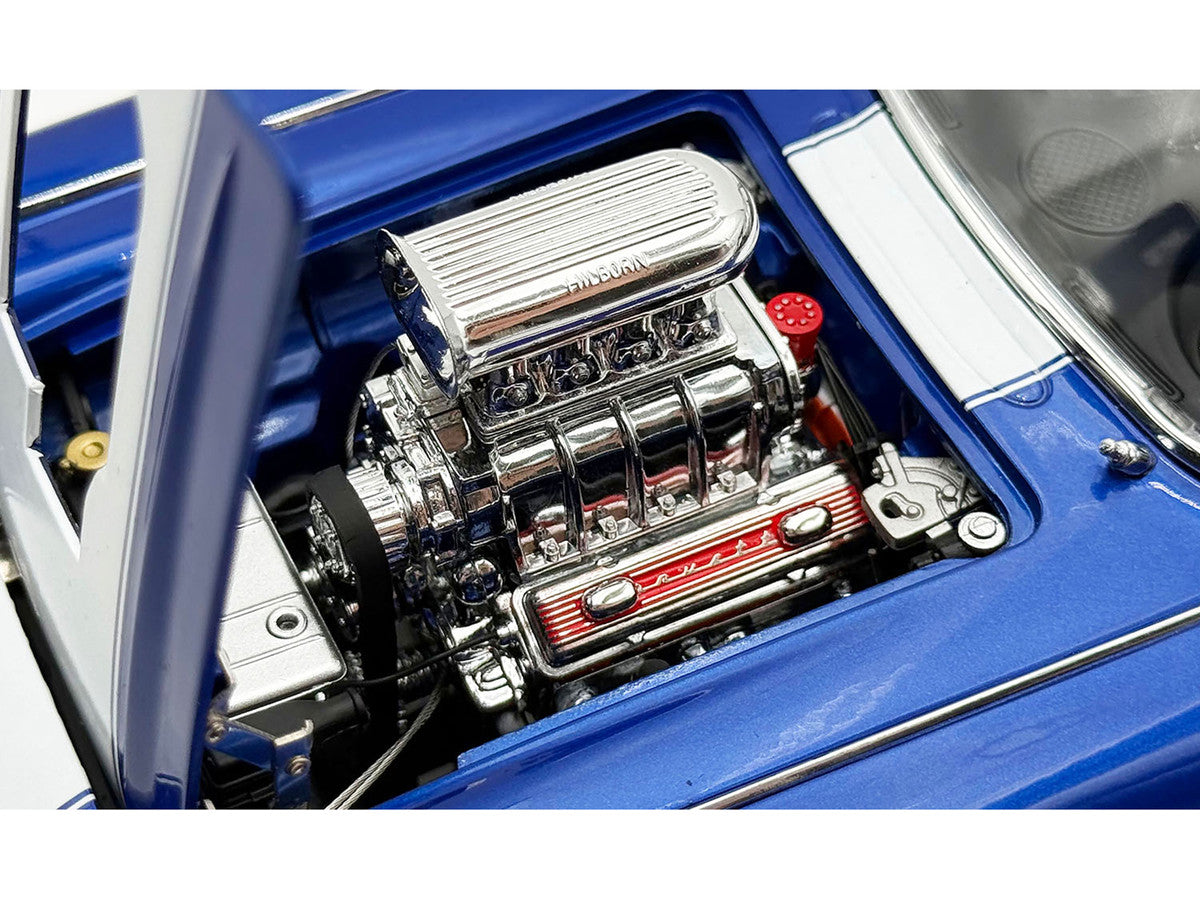 1961 Chevrolet Corvette Grand Sport Gasser Admiral Blue Metallic with White Stripe Limited Edition to 204 pieces Worldwide 1/18 Diecast Model Car by ACME by Acme