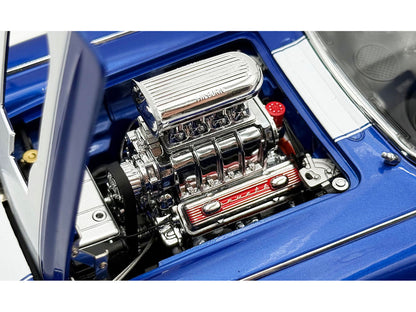1961 Chevrolet Corvette Grand Sport Gasser Admiral Blue Metallic with White Stripe Limited Edition to 204 pieces Worldwide 1/18 Diecast Model Car by ACME by Acme