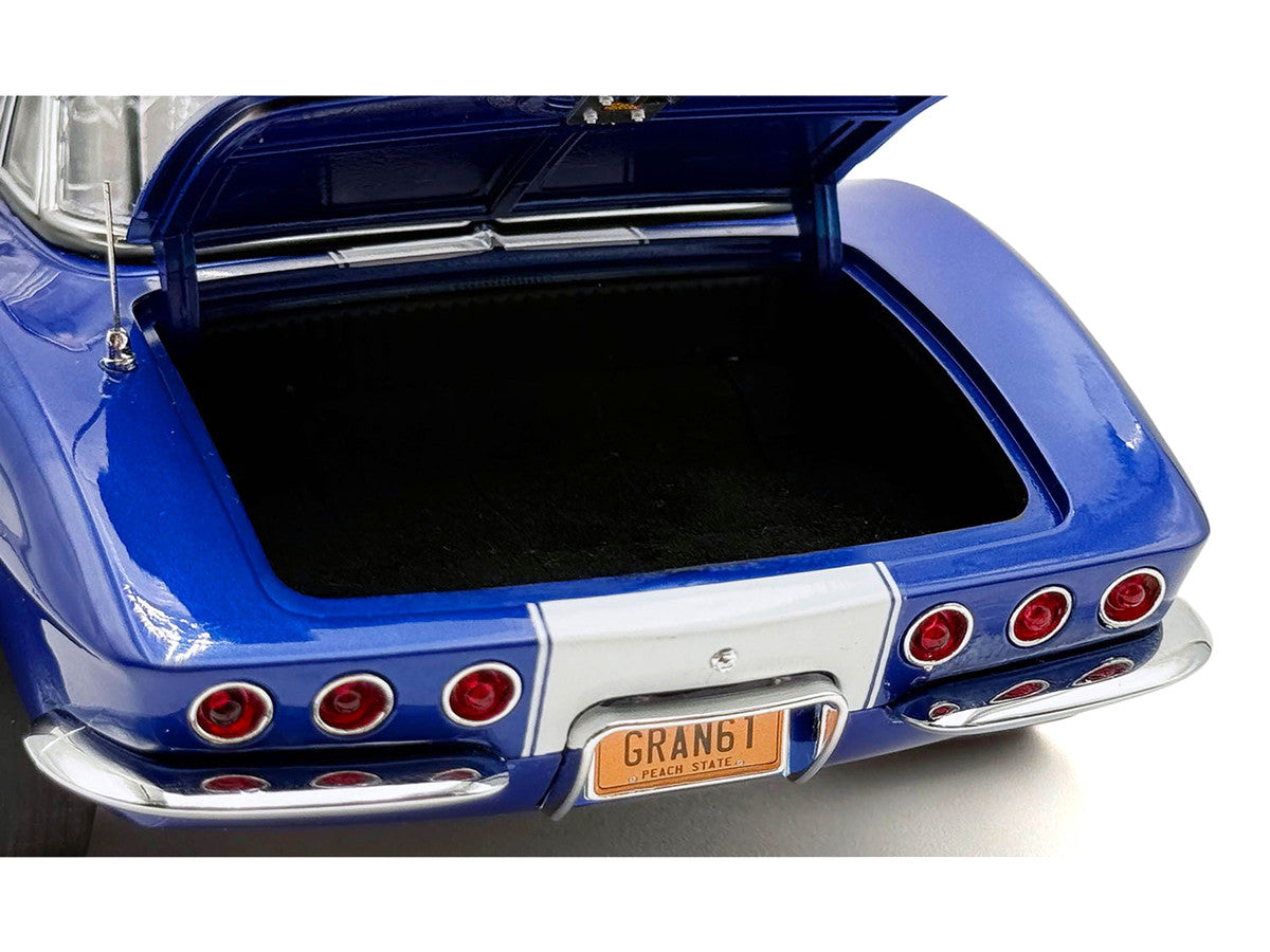 1961 Chevrolet Corvette Grand Sport Gasser Admiral Blue Metallic with White Stripe Limited Edition to 204 pieces Worldwide 1/18 Diecast Model Car by ACME by Acme