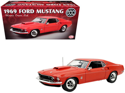1969 Ford Mustang Limited Edition 600 Flower Power Red Limited Edition to 300 pieces Worldwide 1/18 Diecast Model Car by ACME by Acme