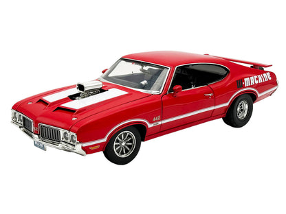 1970 Oldsmobile 442 W30 "W-Machine - Drag Outlaws" Red with White Stripes Limited Edition to 300 pieces Worldwide 1/18 Diecast Model Car by ACME-1