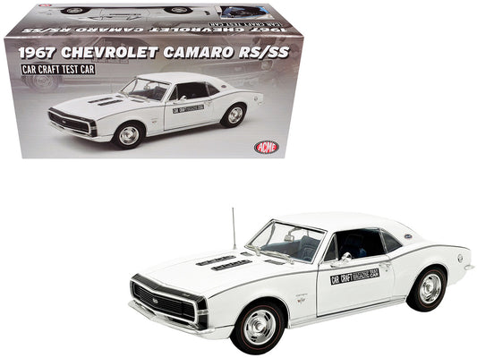 1967 Chevrolet Camaro RS/SS "Car Craft Test Car" White Limited Edition to 180 pieces Worldwide 1/18 Diecast Model Car by ACME by Acme