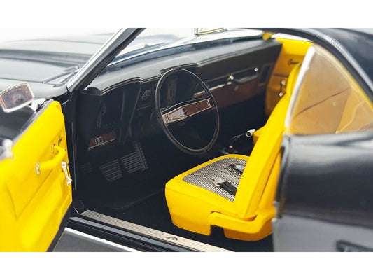 1969 Chevrolet COPO Camaro Tuxedo Black with Yellow Interior Limited Edition to 402 pieces Worldwide 1/18 Diecast Model Car by ACME by Acme