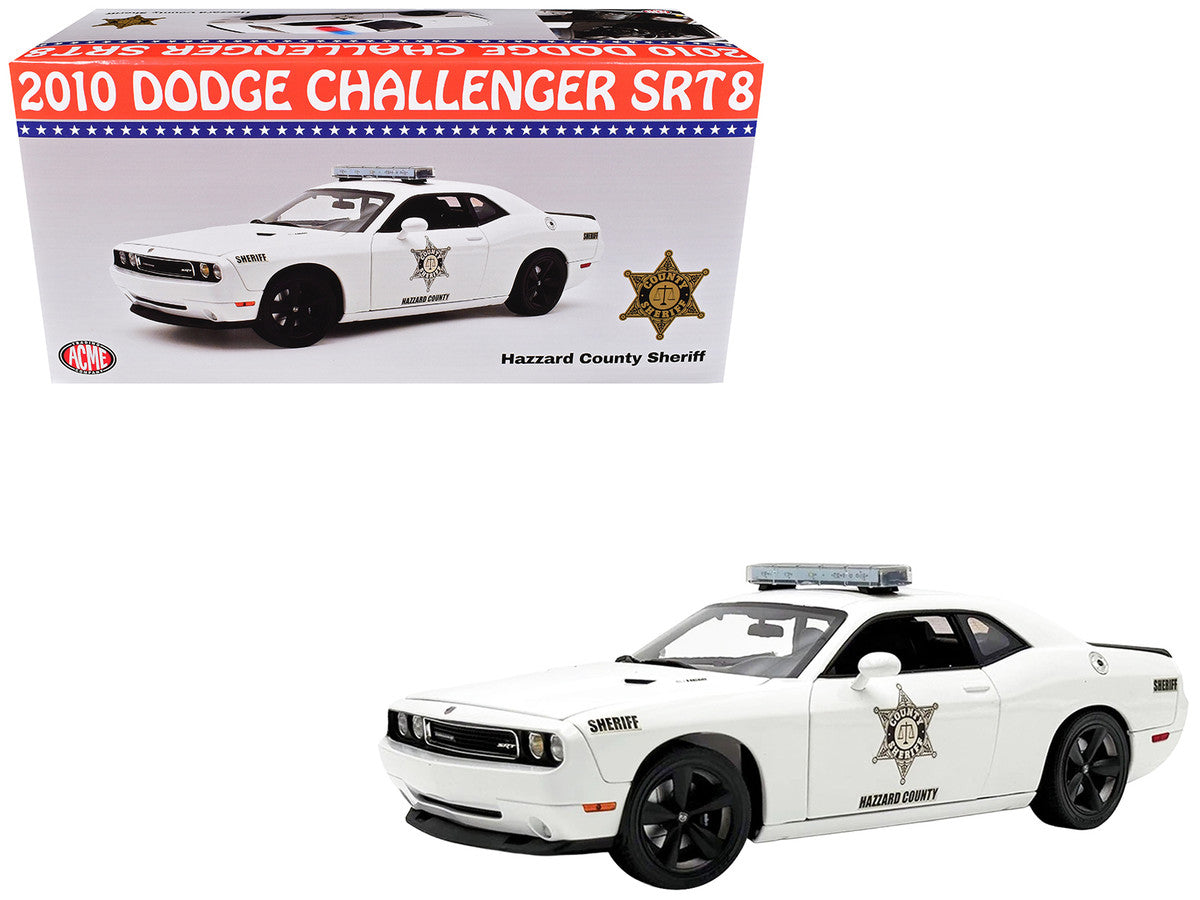 2010 Dodge Challenger SRT8 "Hazzard County Sheriff" White Limited Edition to 300 pieces Worldwide 1/18 Diecast Model Car by ACME-0