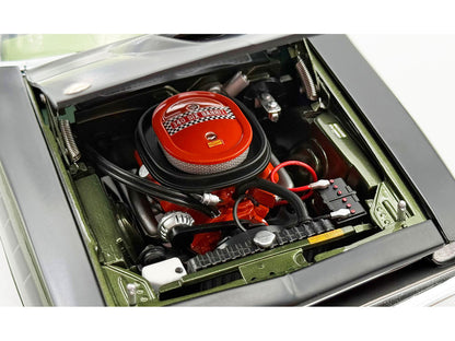 1970 Plymouth AAR Cuda Ivy Green Metallic with Black Stripes and Black Vinyl Top with Green Interior Limited Edition to 448 pieces Worldwide 1/18 Diecast Model Car by ACME by Acme