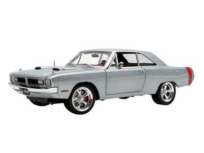 1970 Dodge Dart 440 Street Machine Titanium Silver Metallic with Red Tail Stripe and Red Interior Limited Edition to 594 pieces Worldwide 1/18 Diecast Model Car by ACME-1